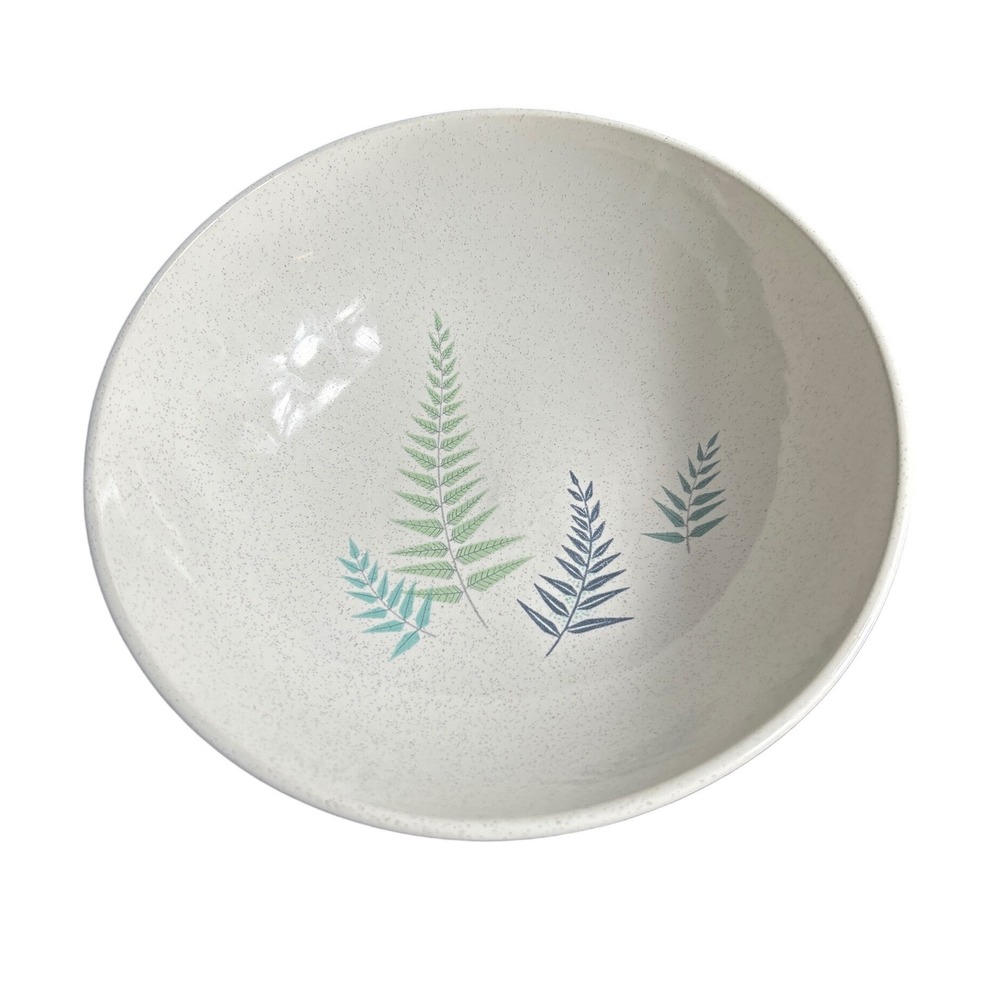 Franciscan Fern Serving Bowl Vntg MCM Speckled Earthenware 9.5 Inch USA 1953'-58